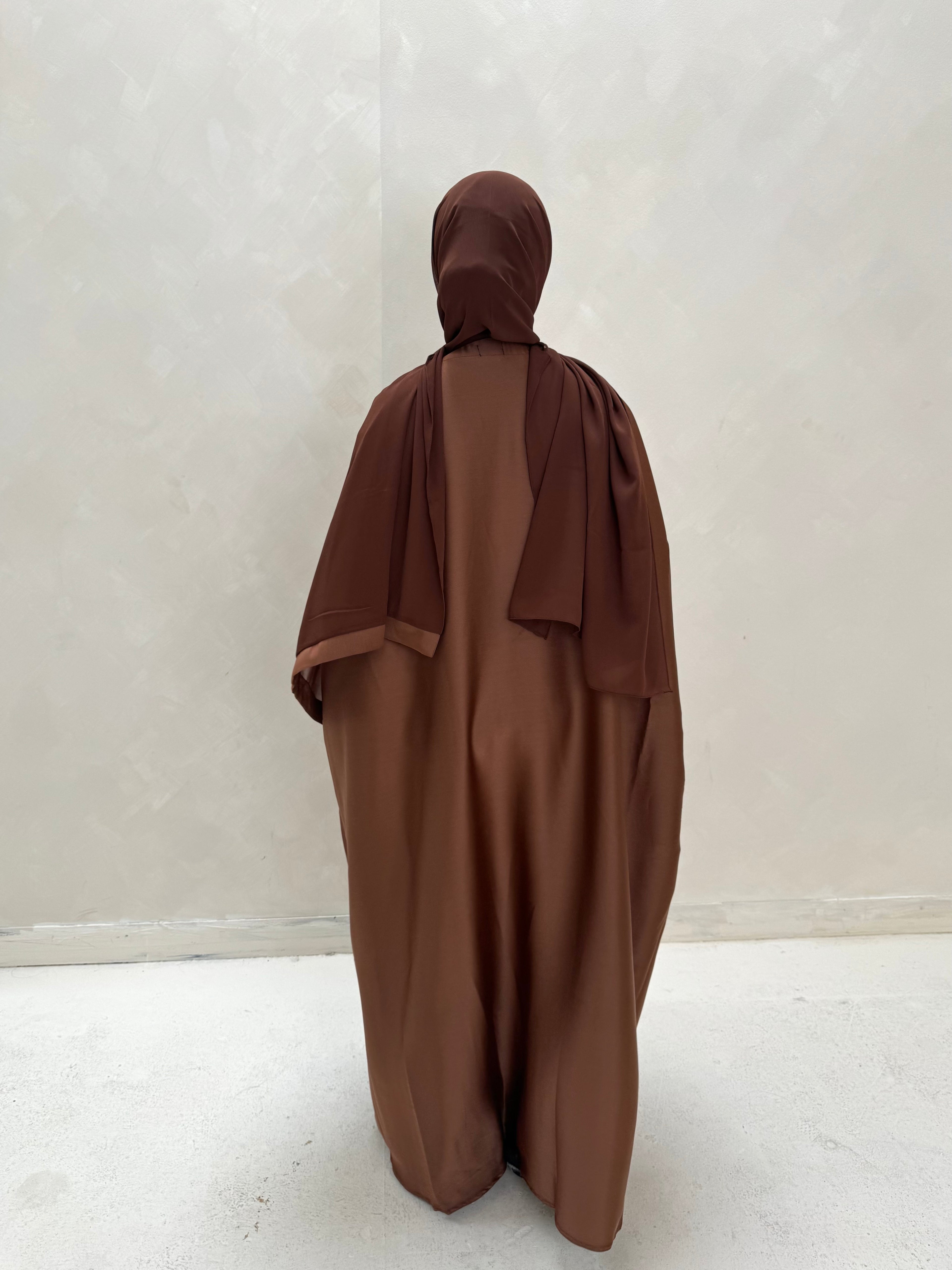 2 Tone Chocolate Abaya Set