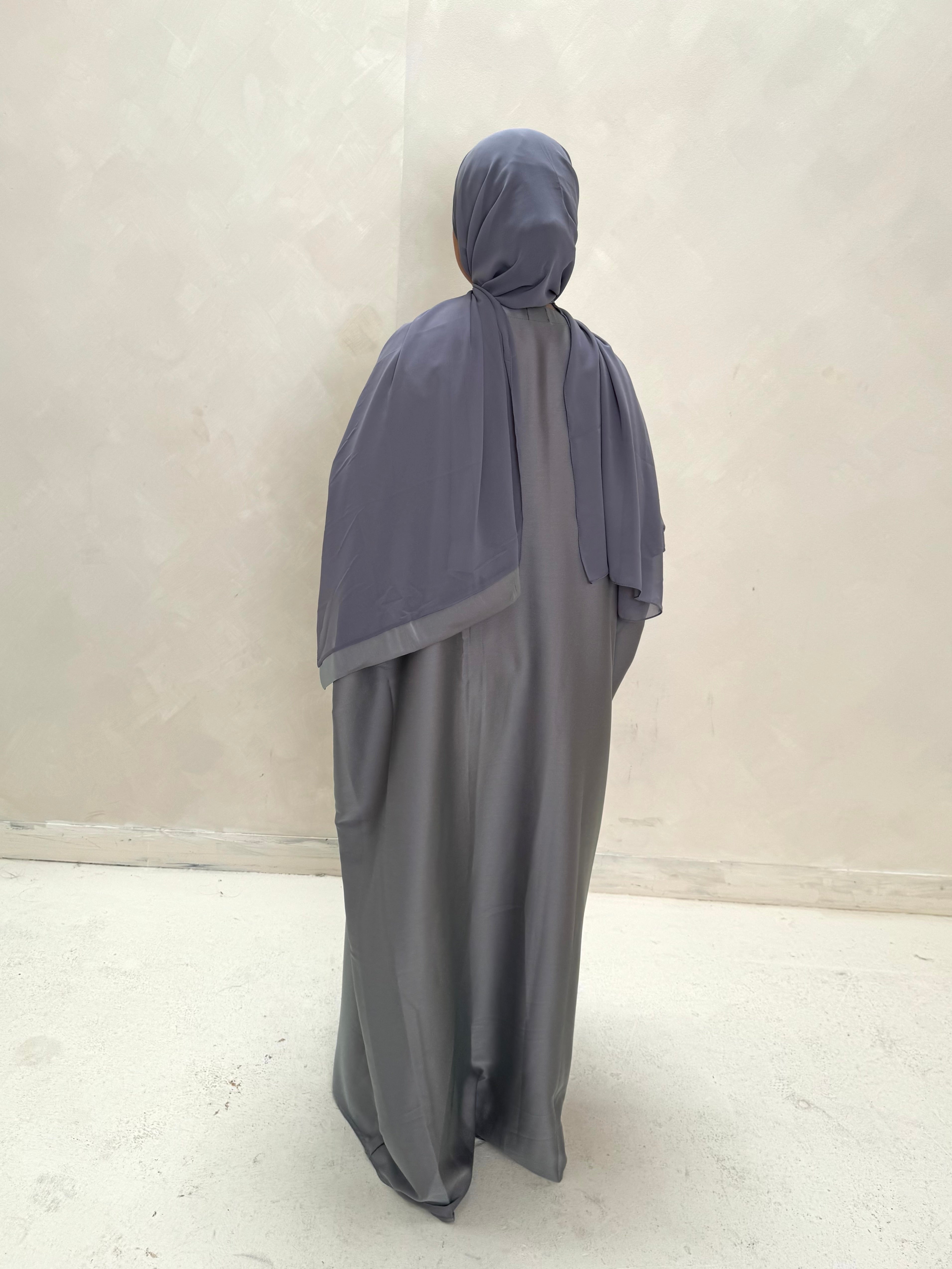 2 Tone Grey & Purple Abaya Set