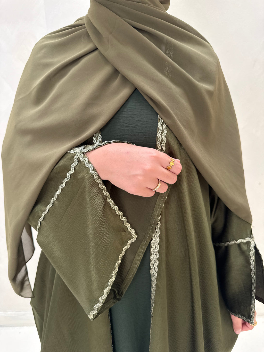 Olive Green Abaya Set