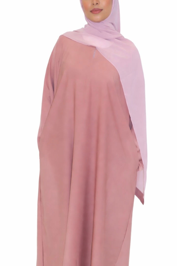 Pink Pocket Closed Abaya Set
