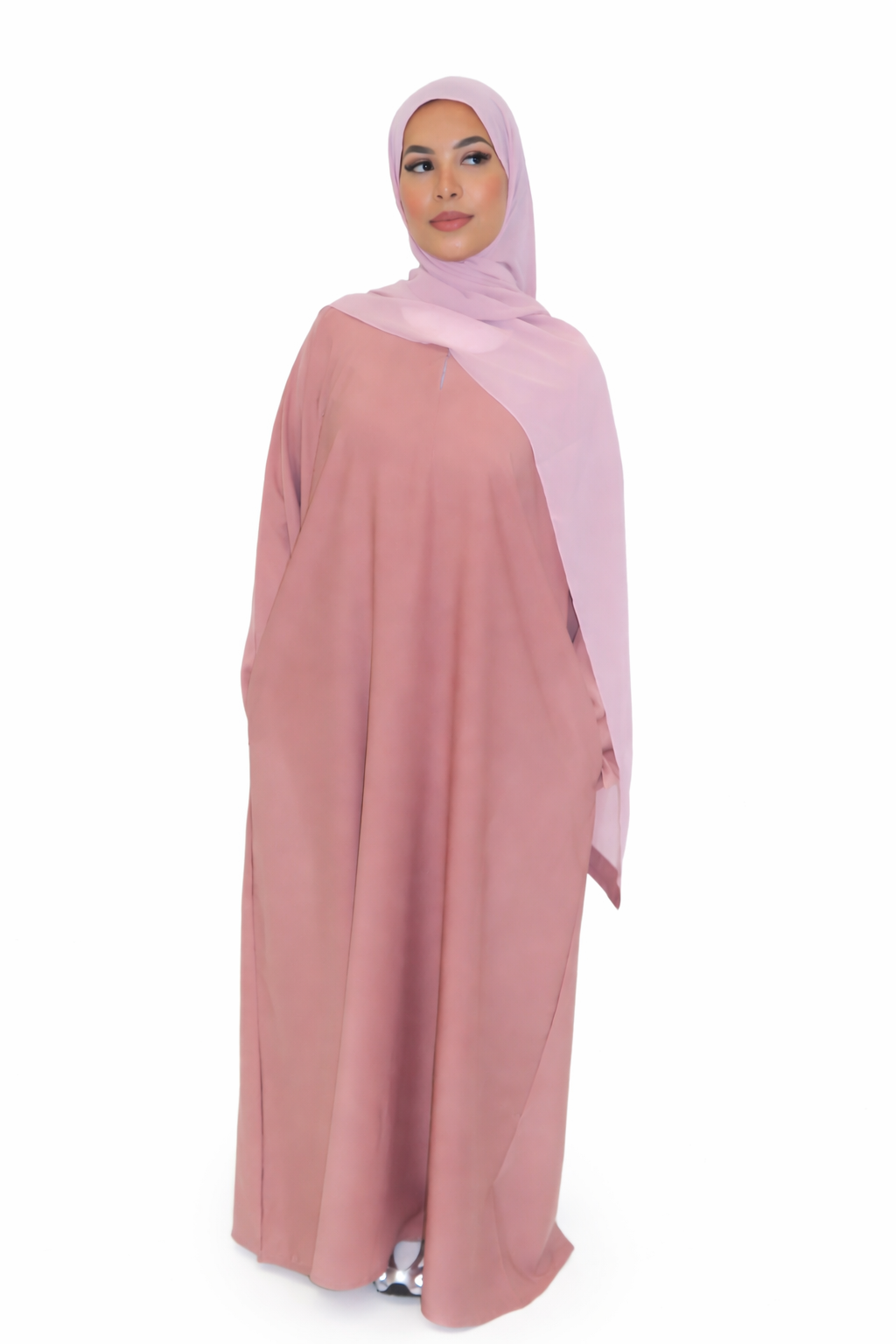 Pink Pocket Closed Abaya Set