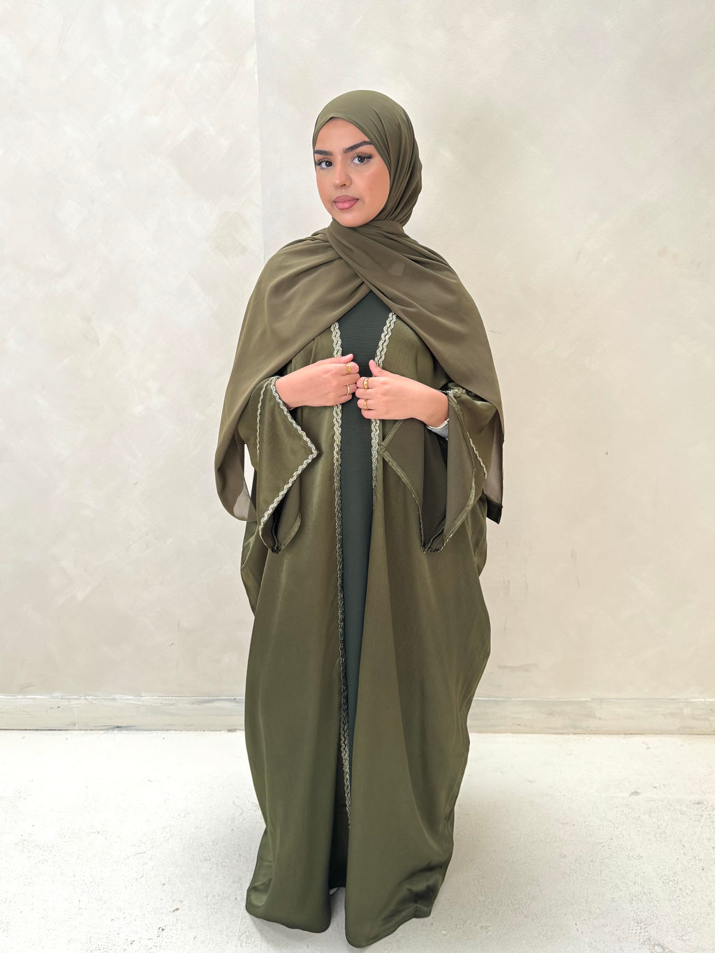 Olive Green Abaya Set
