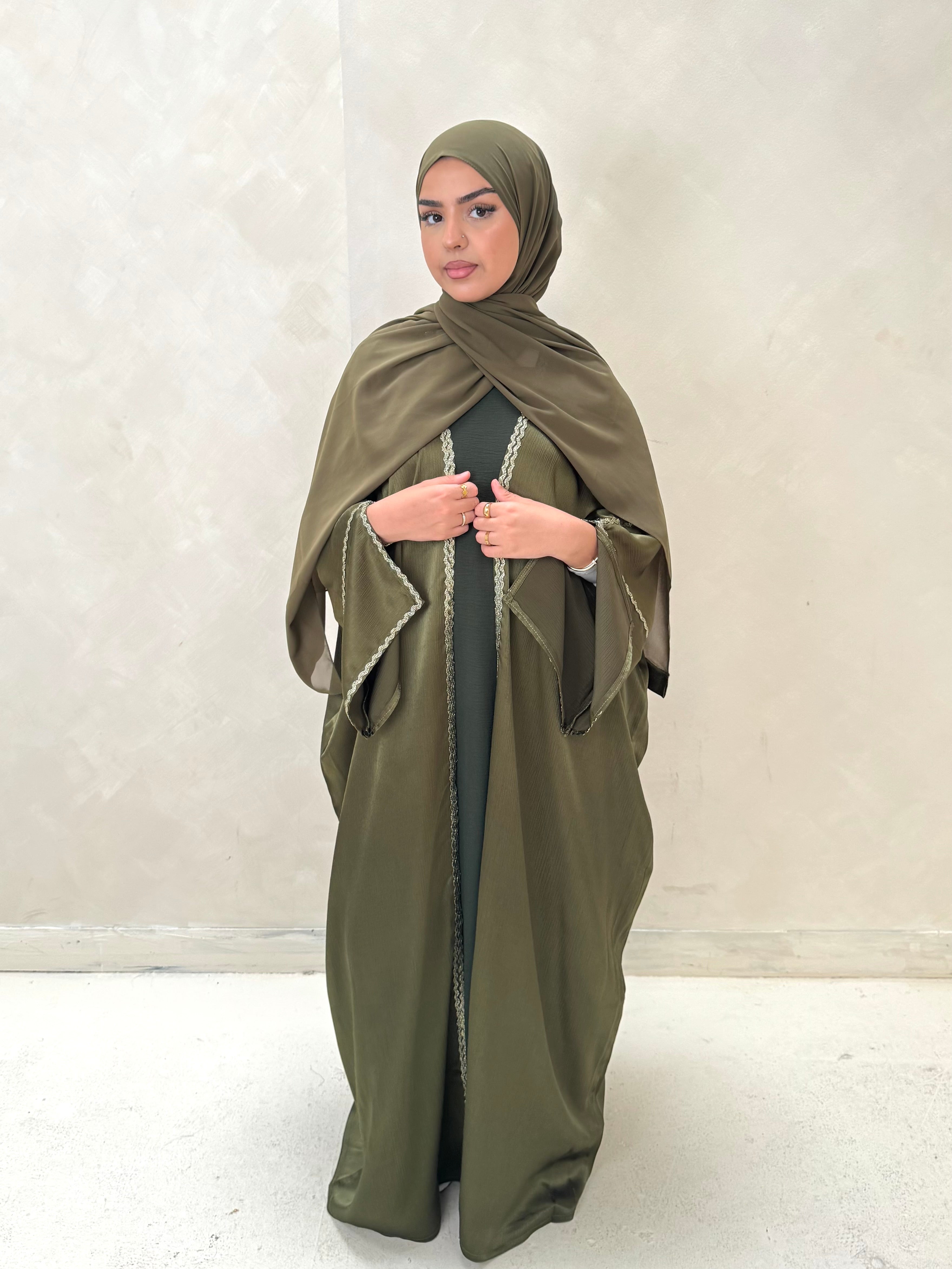 Olive Green Abaya Set