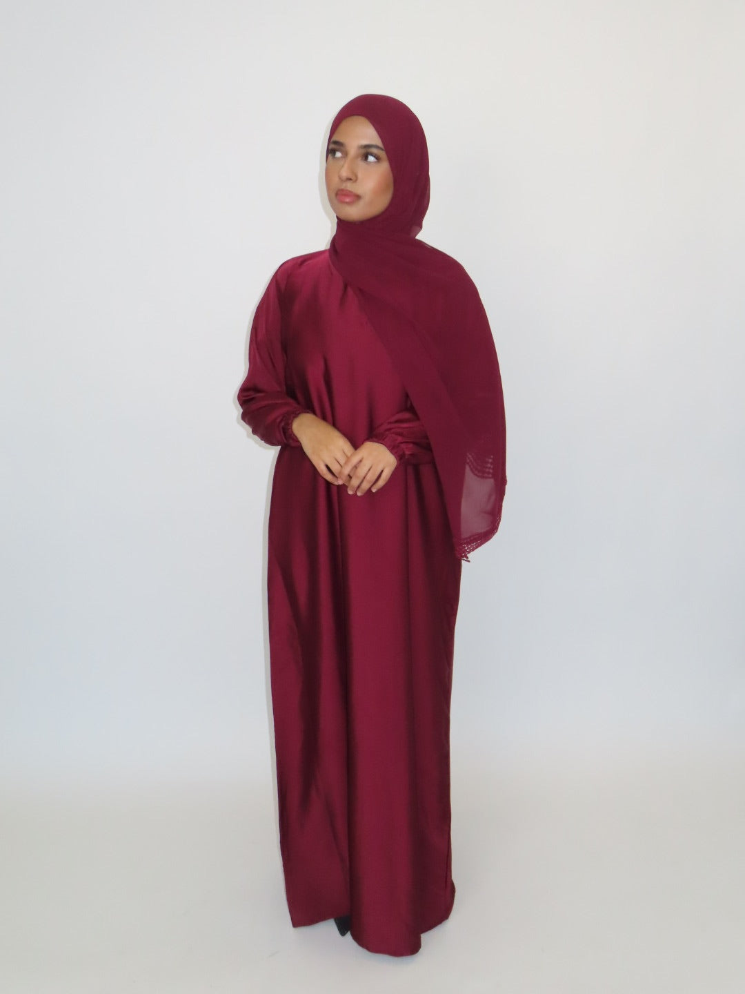 MAROON  RED ABAYA DRESS