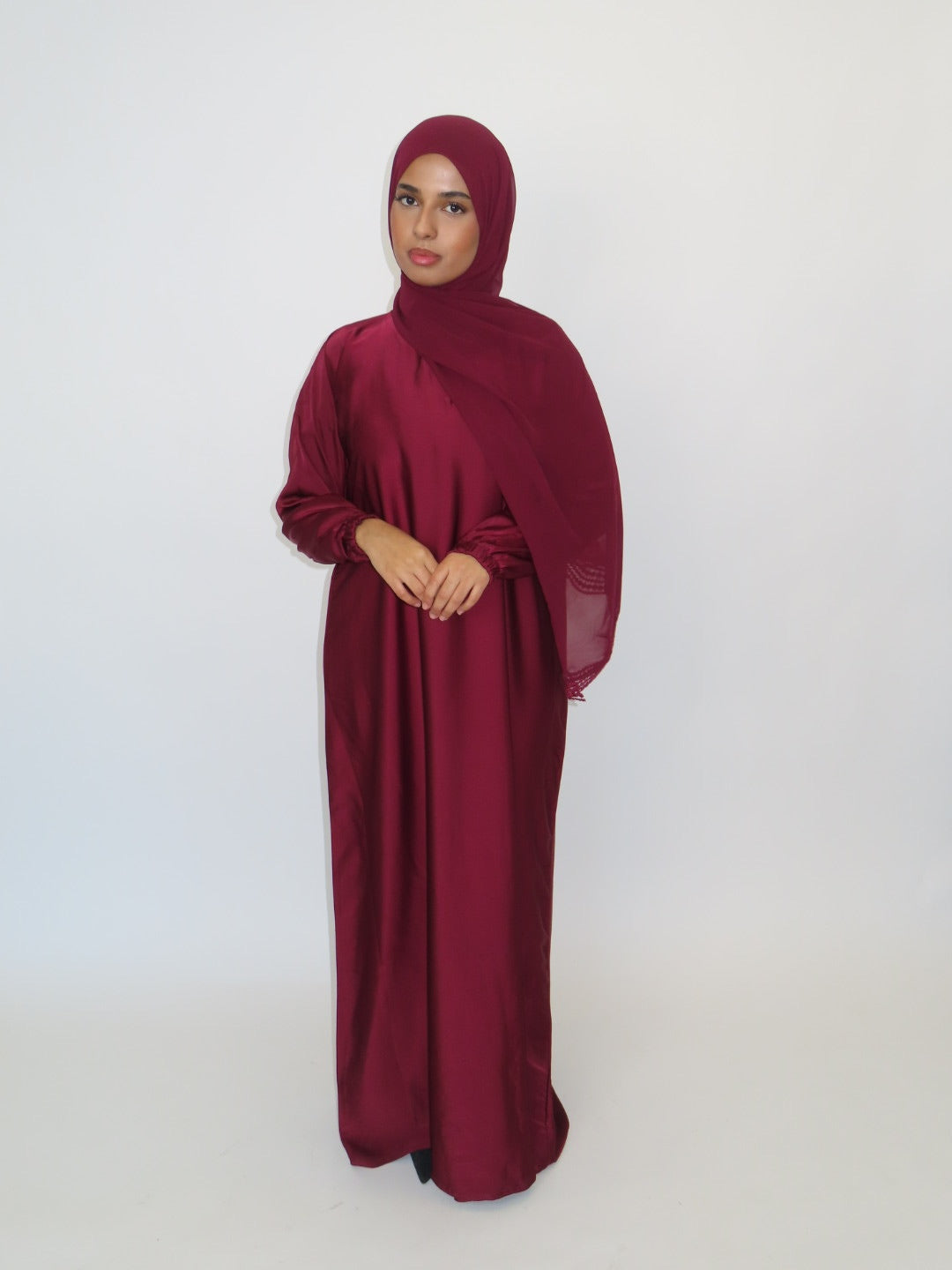 MAROON  RED ABAYA DRESS