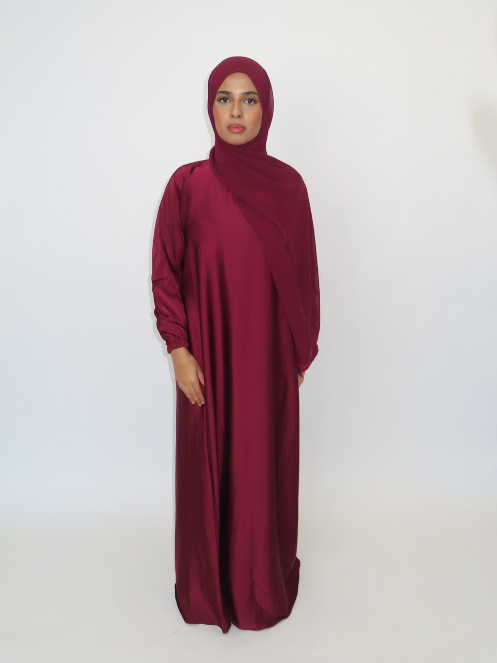 MAROON  RED ABAYA DRESS