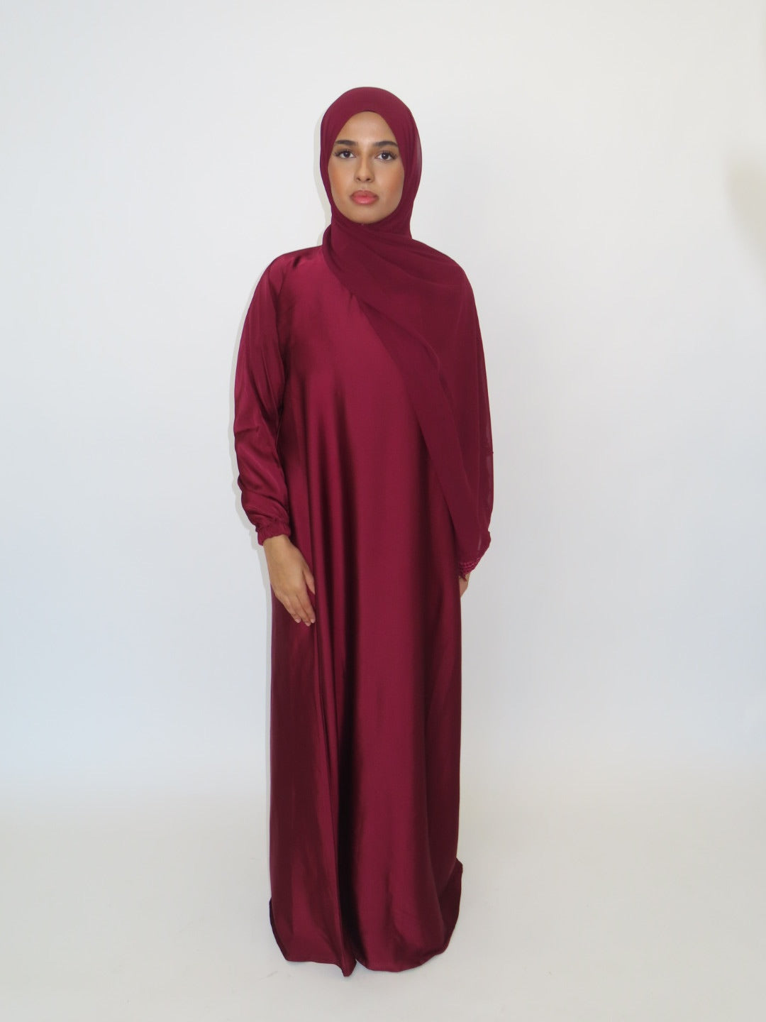 MAROON  RED ABAYA DRESS