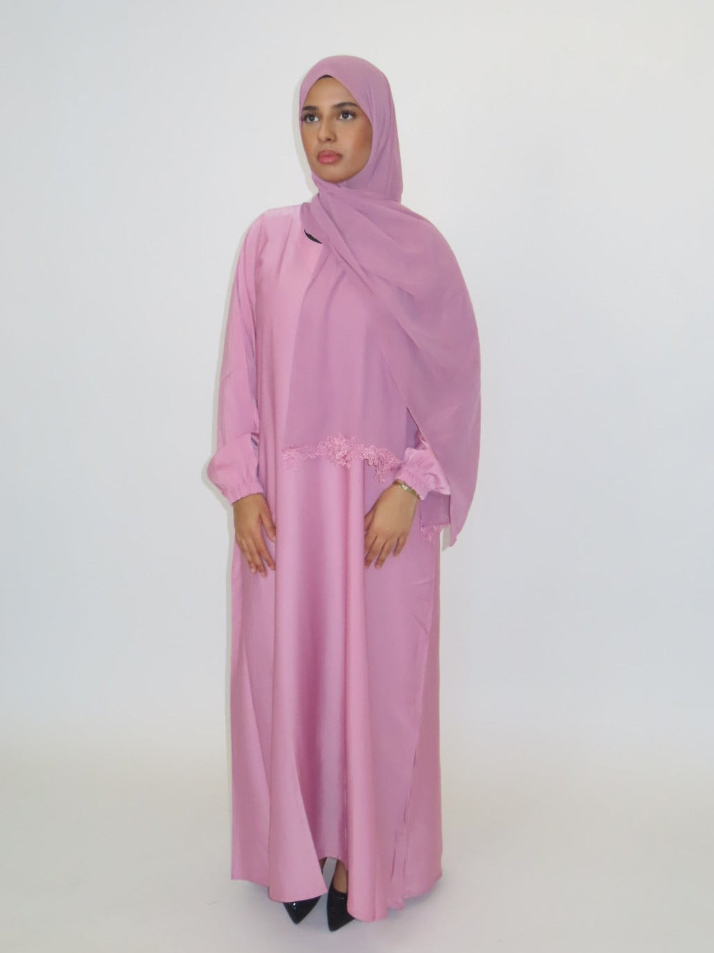 BLUSH PINK ABAYA DRESS