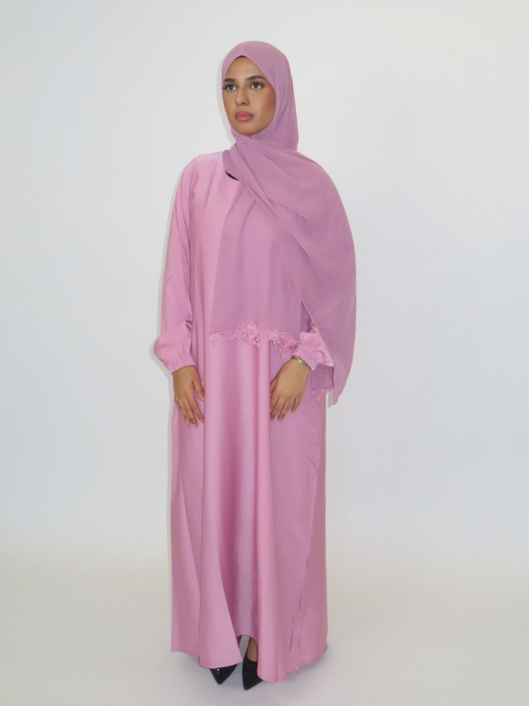 BLUSH PINK ABAYA DRESS